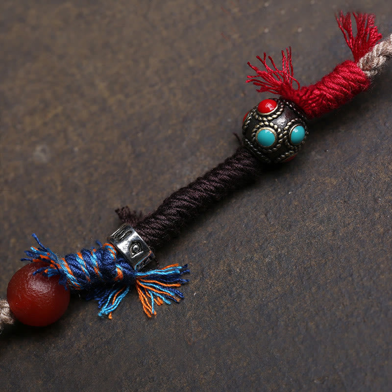 Buddha Stones Copper Turquoise Dzi Bead Luck Necklace Pendants - image 2