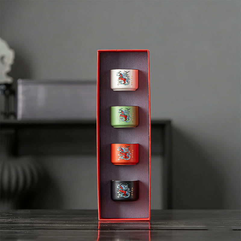 Buddha Stones Year Of The Horse Hand Painted Ceramic Teacup Kung Fu Tea Cup  - image 9