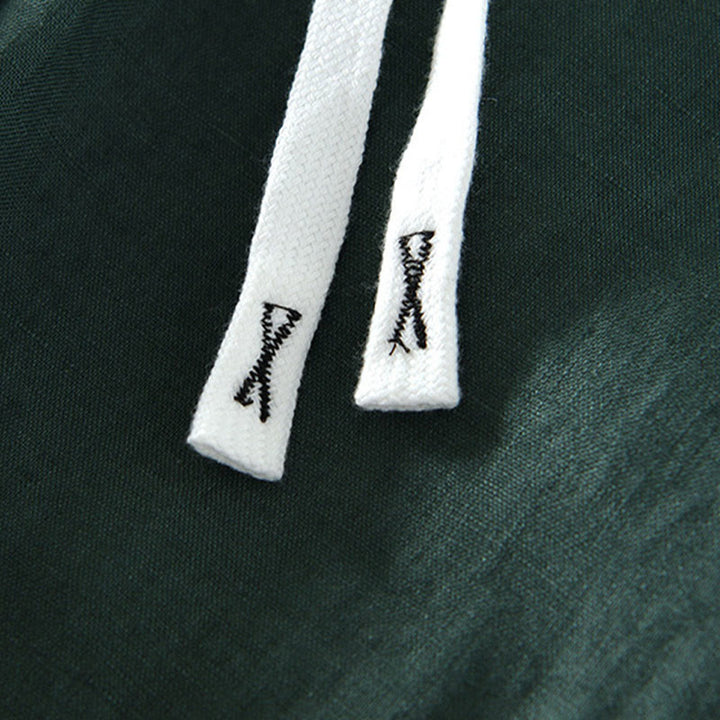 Buddha Stones Fall Solid Drawstring Elastic Waist Men's Linen Ankle-Length Pants With Pockets - image 27