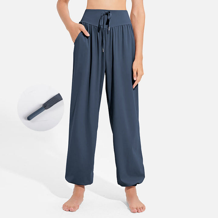 Buddha Stones Plain Drawstring Elastic Waist Design Women's Harem Pants Sports Yoga Sweatpants With Pockets - SteelBlue - US8-10，UK/AU12-14，EU40-42 (2XL) - image 21