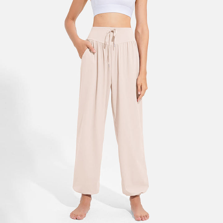 Buddha Stones Plain Drawstring Elastic Waist Design Women's Harem Pants Sports Yoga Sweatpants With Pockets - image 9