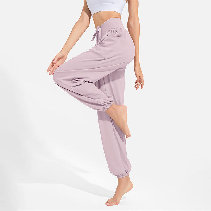 Buddha Stones Plain Drawstring Elastic Waist Design Women's Harem Pants Sports Yoga Sweatpants With Pockets - image 15