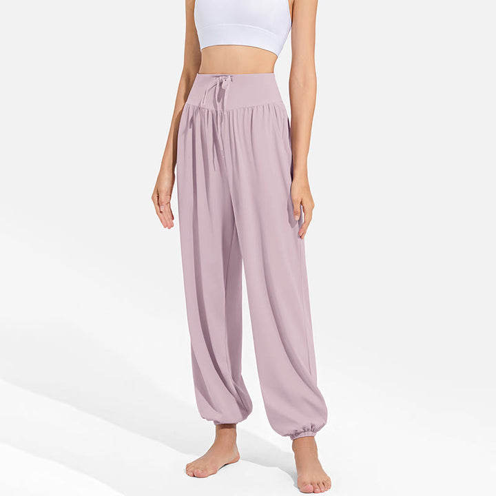 Buddha Stones Plain Drawstring Elastic Waist Design Women's Harem Pants Sports Yoga Sweatpants With Pockets - image 14