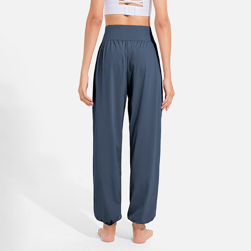 Buddha Stones Plain Drawstring Elastic Waist Design Women's Harem Pants Sports Yoga Sweatpants With Pockets - image 24