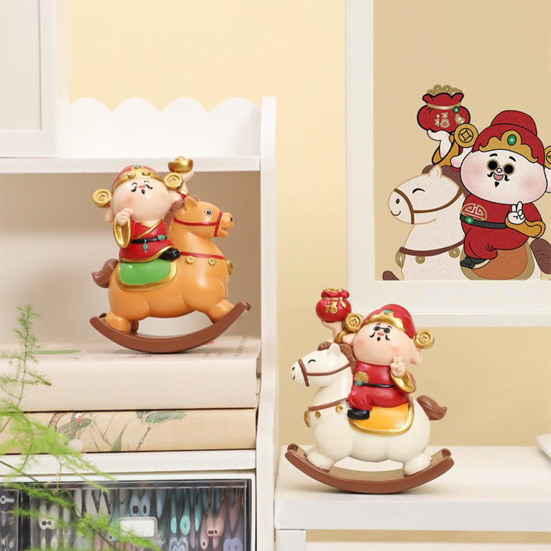 Buddha Stones Year Of The Horse God of Wealth Money Bag Success Prosperity Desk Decoration - image 7