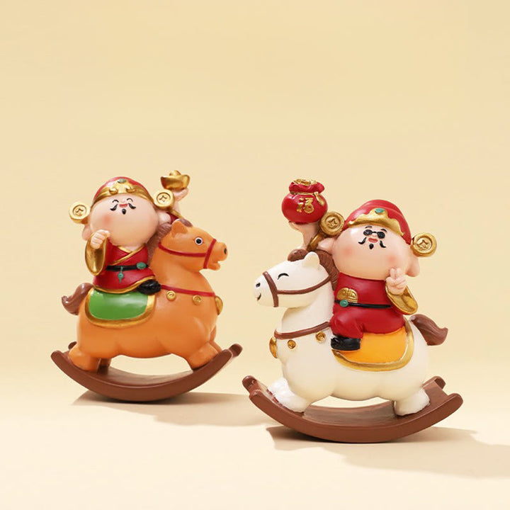 Buddha Stones Year Of The Horse God of Wealth Money Bag Success Prosperity Desk Decoration - image 4