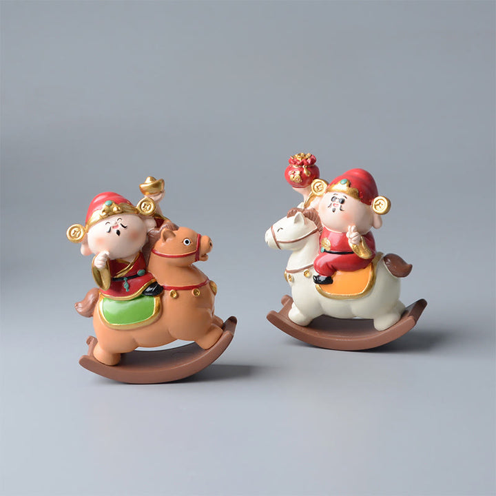 Buddha Stones Year Of The Horse God of Wealth Money Bag Success Prosperity Desk Decoration - image 0