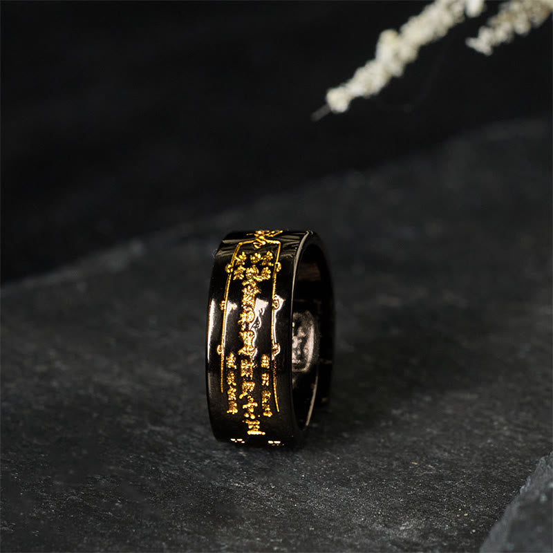 Buddha Stones Copper Word Adjustable Balance Ring - Copper Black(Adjustable) - image 6