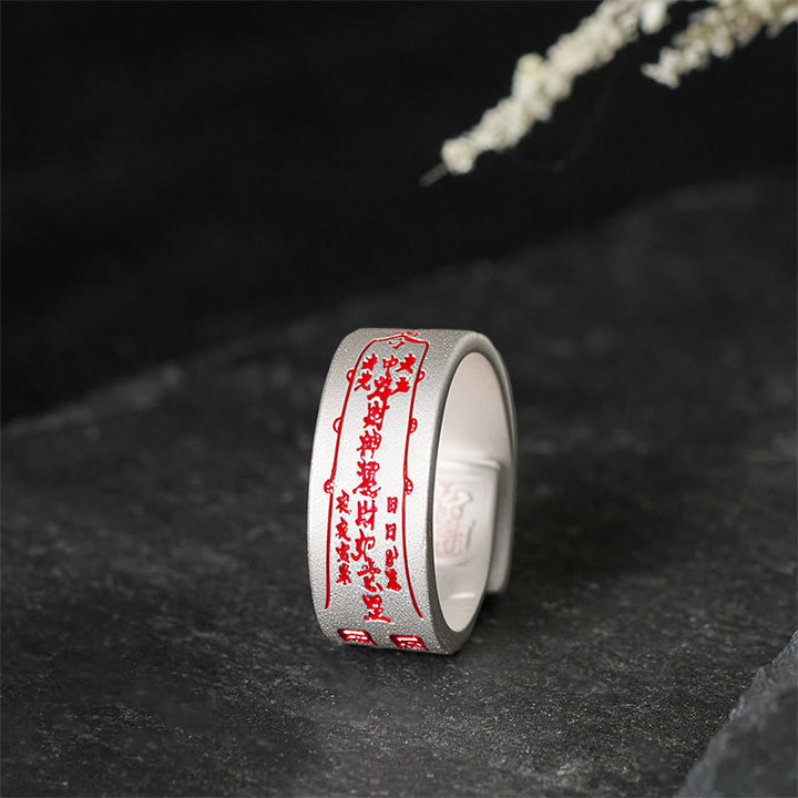 Buddha Stones Copper Word Adjustable Balance Ring - Copper White(Adjustable) - image 0