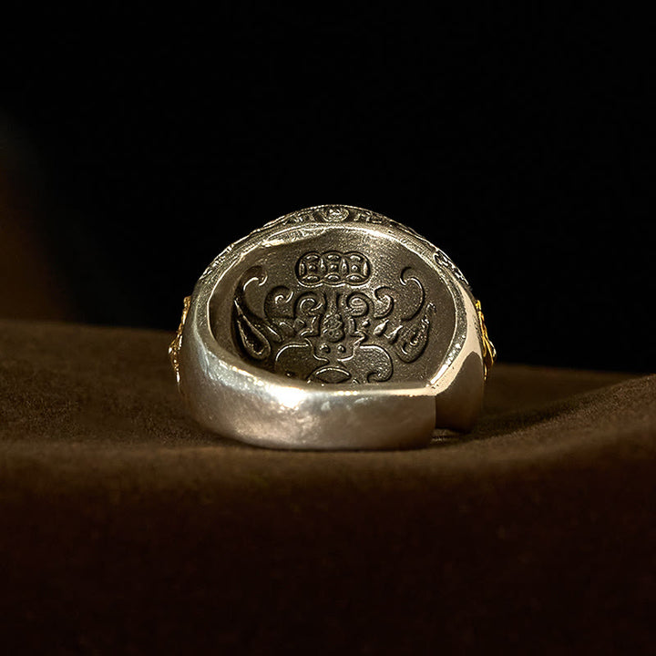 Buddha Stones Copper Bagua Copper Coins Wealth Rotatable Adjustable Ring - image 2