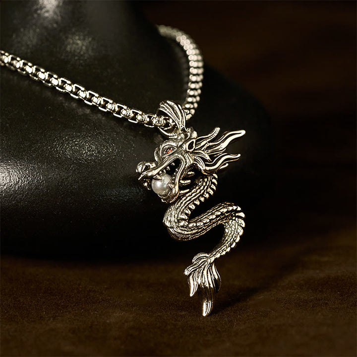 Buddha Stones Dragon Copper Balance Luck Necklace Pendant - image 1