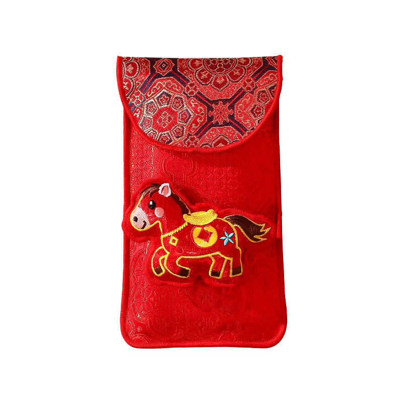 Buddha Stones Year Of The Horse 2026 New Year Fu Character Lucky Embroidery Chinese Red Envelope - image 6