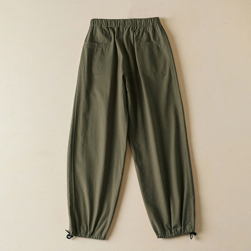 Buddha Stones Fall Drawstring 7-8 Length Cotton Women's Cargo Pants With Pockets - image 10