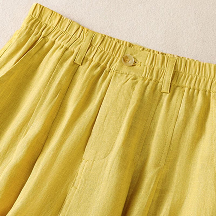 Buddha Stones Summer Button Zipper Ankle-Length Women's Pants With Pockets - image 4