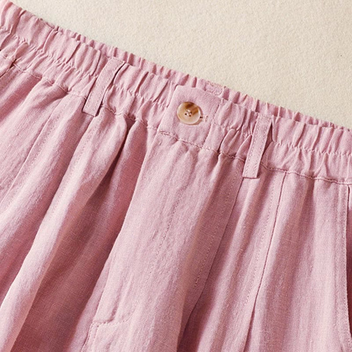 Buddha Stones Summer Button Zipper Ankle-Length Women's Pants With Pockets - image 11