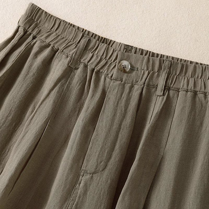 Buddha Stones Summer Button Zipper Ankle-Length Women's Pants With Pockets - image 23