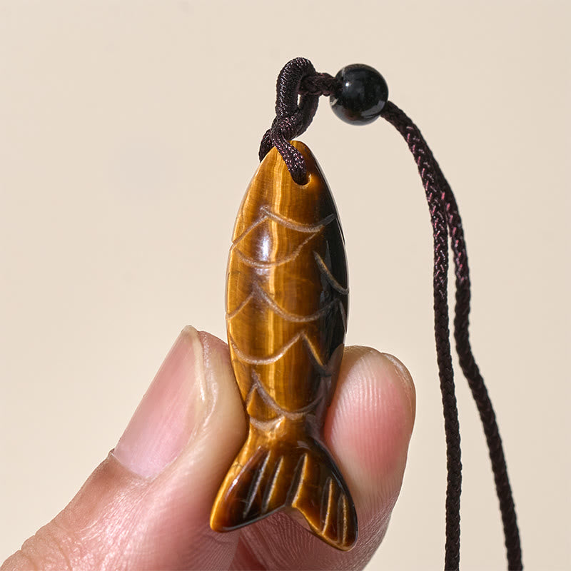 Buddha Stones Carving Koi Fish Pink Crystal Indian Agate Amethyst Warmth Prosperity Necklace Pendant - image 30