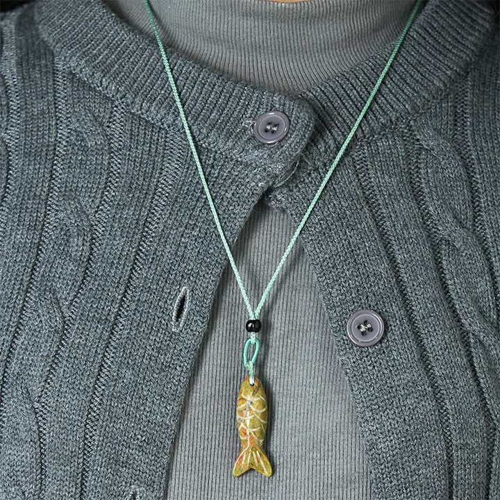 Buddha Stones Carving Koi Fish Pink Crystal Indian Agate Amethyst Warmth Prosperity Necklace Pendant - image 61