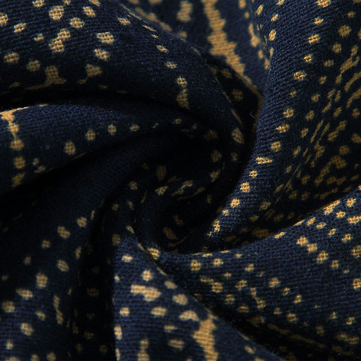 Buddha Stones Geometry Floral Stripes Butterfly Ink Open Front Half Sleeve Jacket Cotton Men's Kimono - image 9