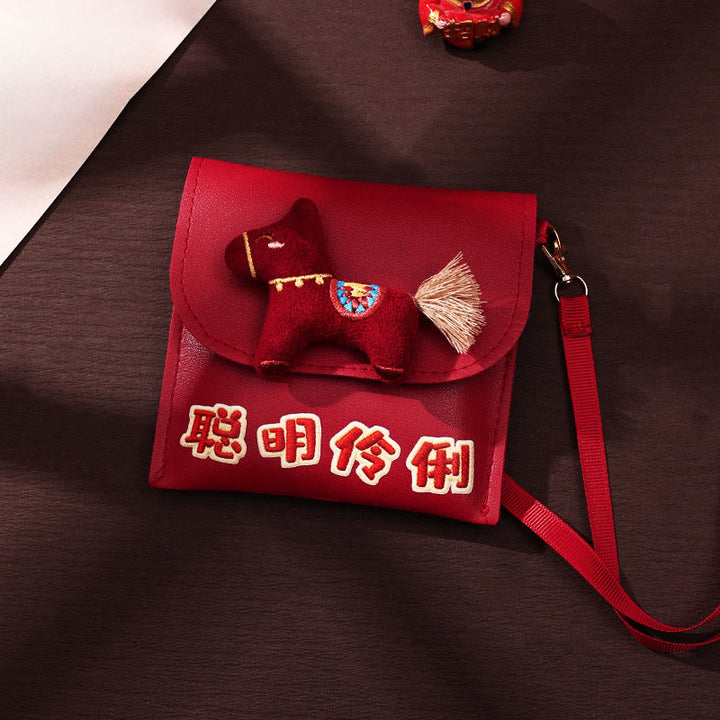 Buddha Stones Year Of The Horse 2026 New Year Intelligent Clever Crossbody Red Envelope Bag - image 4