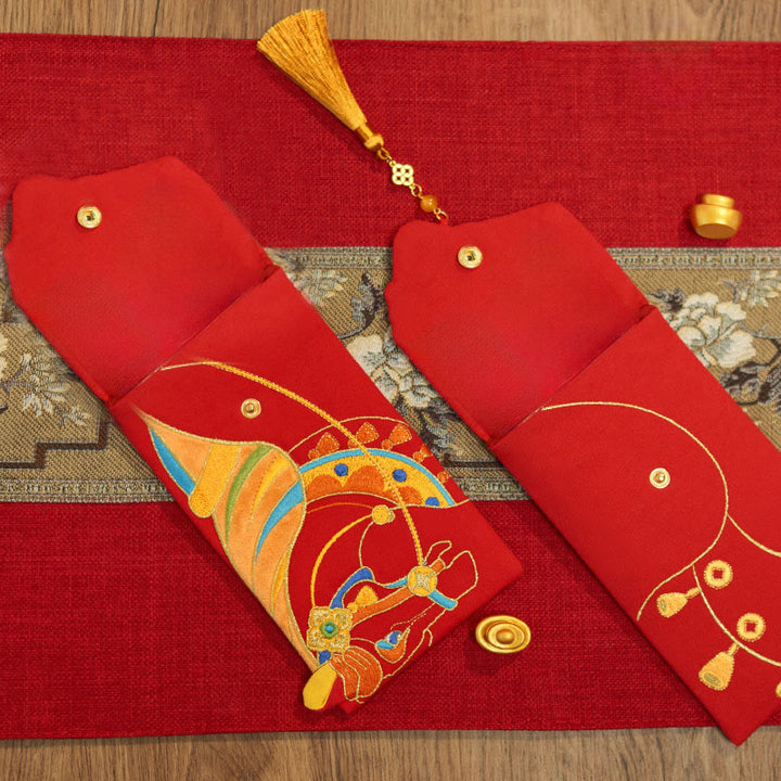 Buddha Stones Embroidery Year Of The Horse 2026 New Year Tassel Chinese Red Envelope - image 14