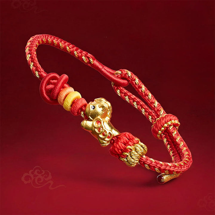 Buddha Stones Year Of The Horse Red String Concentration Bracelet - Red String Horse(Wrist Circumference: 14-23 cm) - image 0