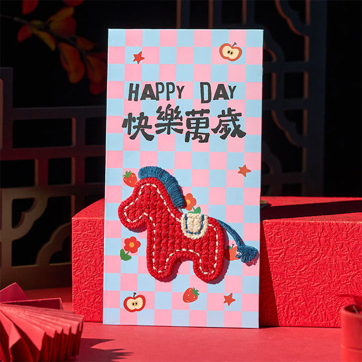 Buddha Stones Year Of The Horse 2026 New Year Embroidery Blessings Luck 6pcs Chinese Red Envelope - image 19