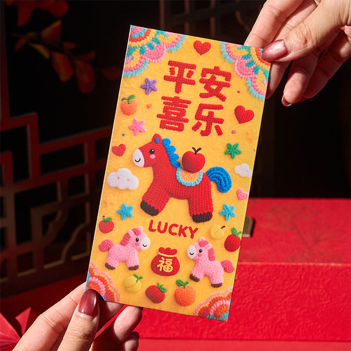 Buddha Stones Year Of The Horse 2026 New Year Lucky 6pcs Chinese Red Envelope - image 4