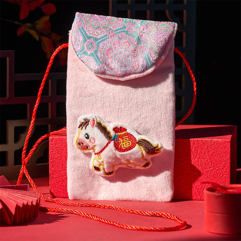 Buddha Stones Year Of The Horse 2026 New Year Fu Character Ingot Pattern Embroidery Chinese Red Envelope - Fu Character Horse Red Envelope(10.5*18.5cm) - image 8