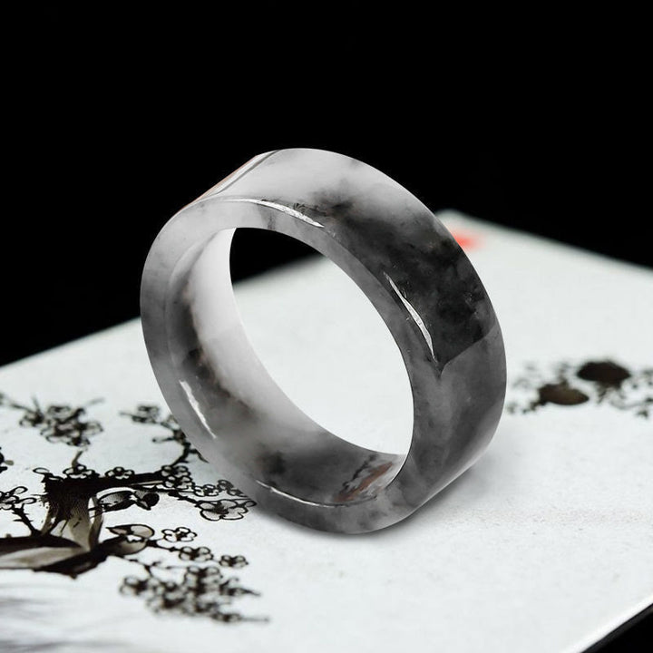 Buddha Stones Jade Prosperity Luck Ring - image 3