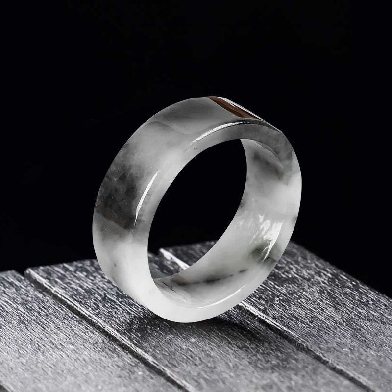 Buddha Stones Jade Prosperity Luck Ring - image 1