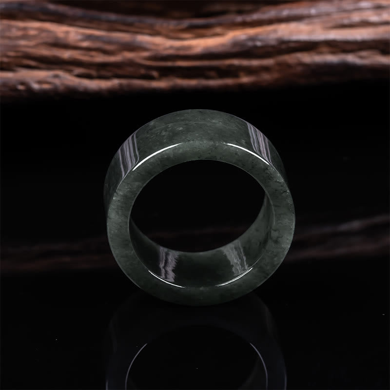 Buddha Stones Jade Prosperity Abundance Luck Ring - image 3