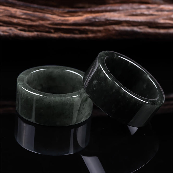 Buddha Stones Jade Prosperity Abundance Luck Ring - image 4