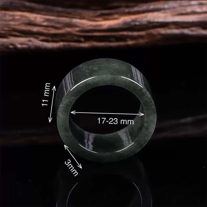 Buddha Stones Jade Prosperity Abundance Luck Ring - image 2