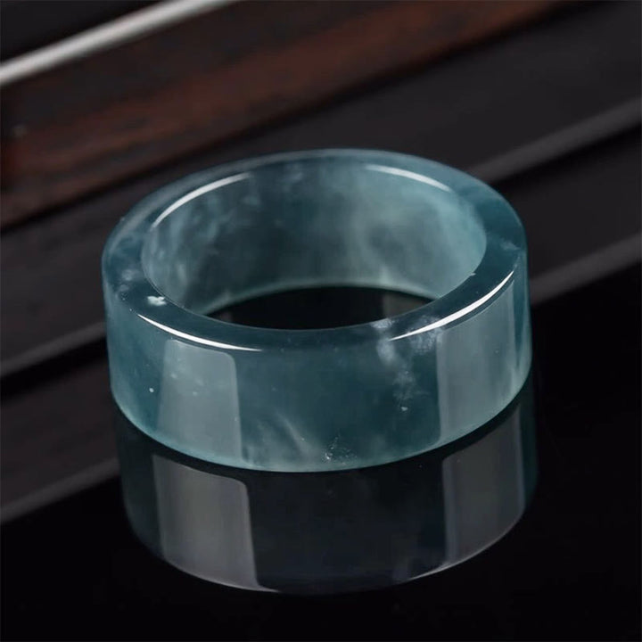 Buddha Stones Jade Luck Abundance Prosperity Ring - image 2