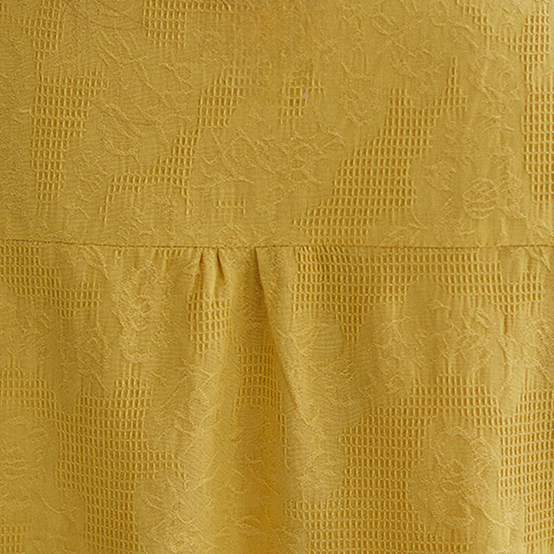 Buddha Stones Three-dimensional Flowers Design Crew Neck Short Sleeve Cotton Women's Shirt - image 15