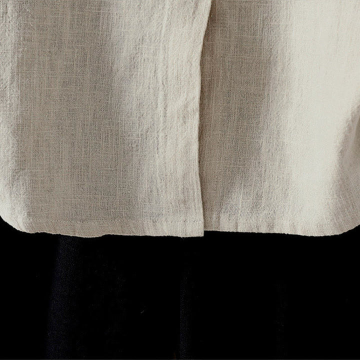 Buddha Stones Fall Solid Color Crew Neck Colorful Buttons Down Design Women's Cotton Long Sleeve Shirt - image 12