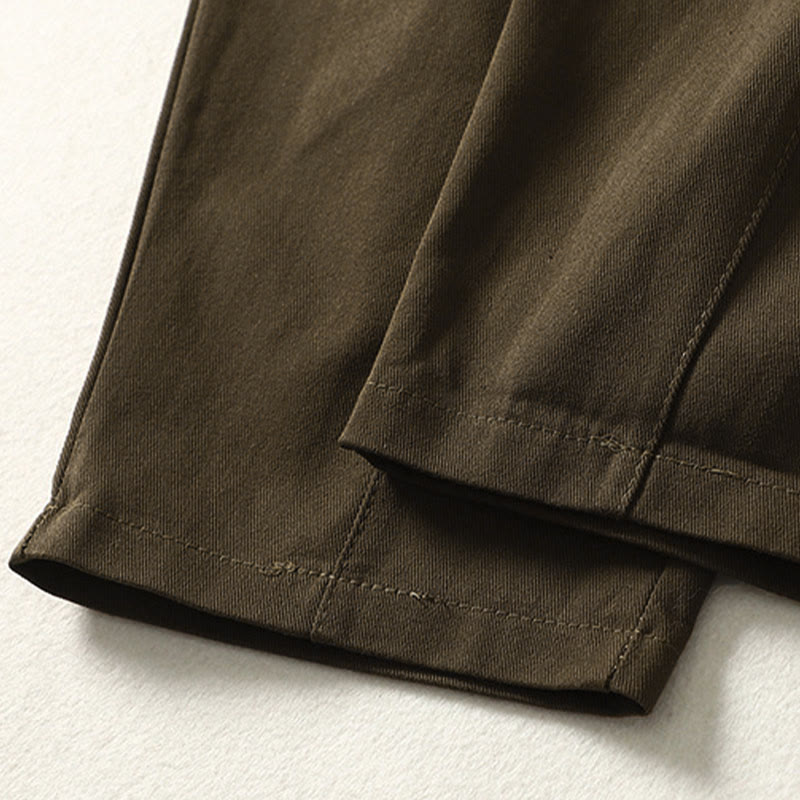 Buddha Stones Fall Simple Lines Button Zipper Design Ankle-Length Cotton Women's Harem Pants With Pockets - image 10