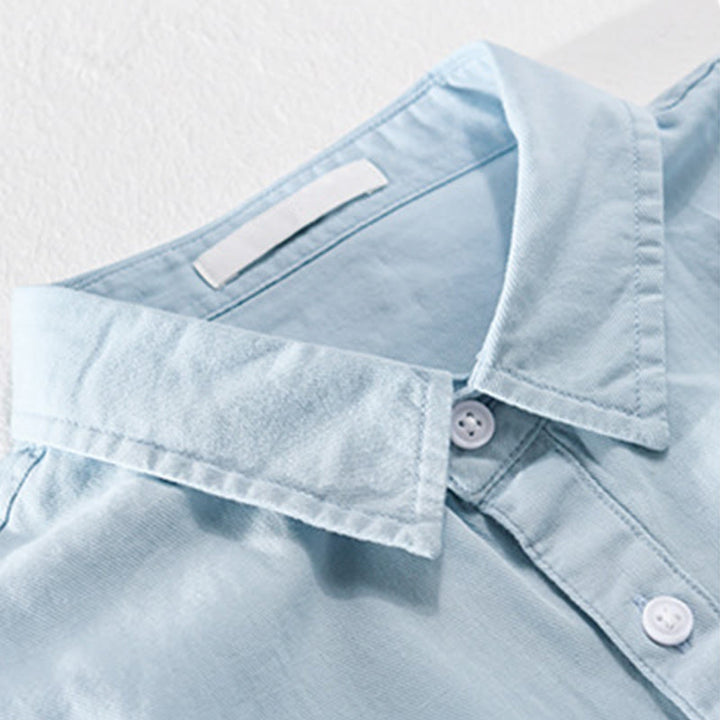 Buddha Stones Summer Buttons Down Two Decorative Pockets Men's Half Sleeve Cotton Shirt - image 2