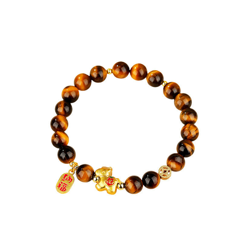 Buddha Stones Year Of The Horse Tiger Eye Courage Bracelet - image 8