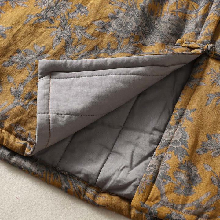 Buddha Stones Crane Flowers Branches Frog-Button Pattern Cotton Women's Sleeveless Vest Waistcoat - image 12