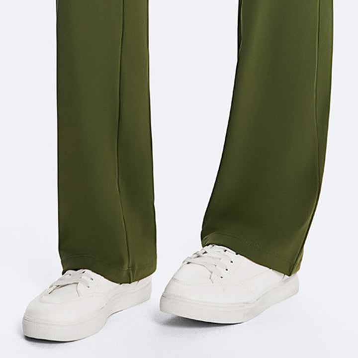 Buddha Stones Solid Crop Halter Backless Sleeveless Top Straight Leg Pants For Sports Fitness Yoga - image 13