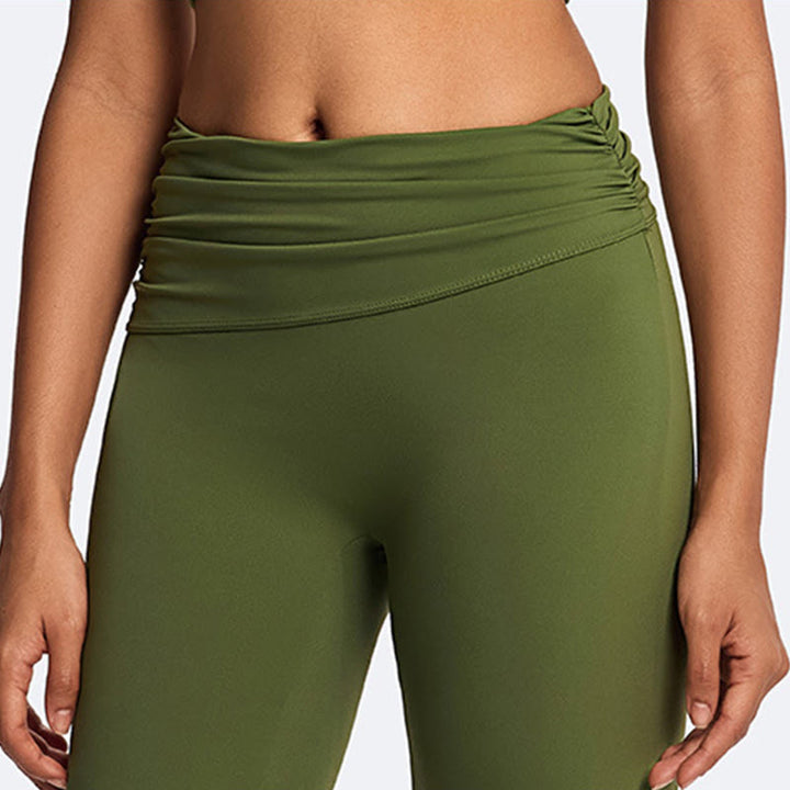 Buddha Stones Solid Crop Halter Backless Sleeveless Top Straight Leg Pants For Sports Fitness Yoga - image 11