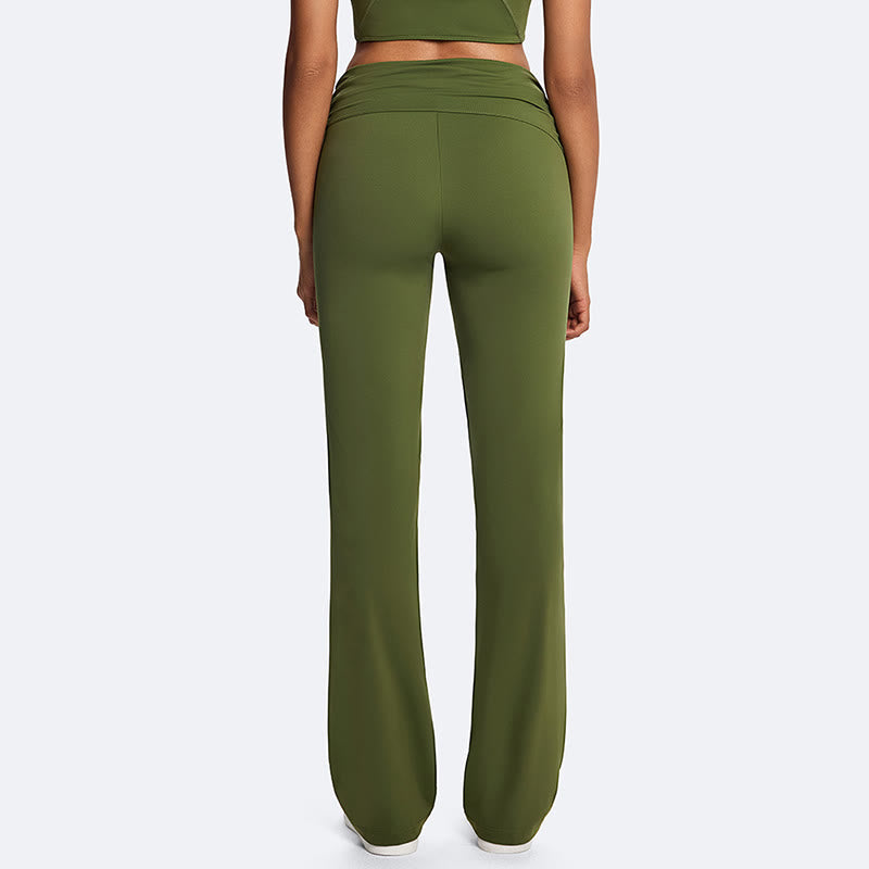 Buddha Stones Solid Crop Halter Backless Sleeveless Top Straight Leg Pants For Sports Fitness Yoga - image 17