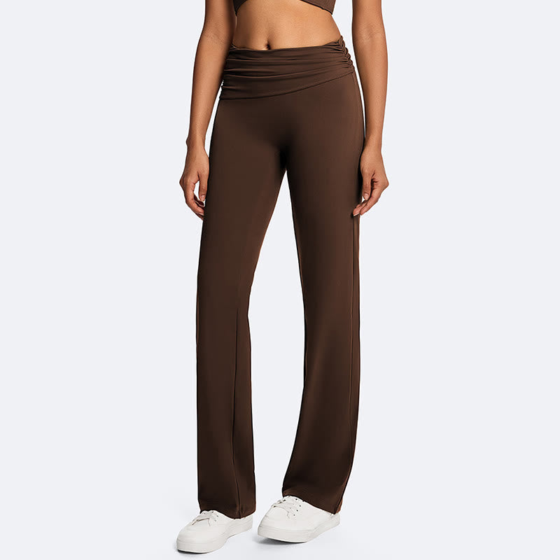 Buddha Stones Solid Crop Halter Backless Sleeveless Top Straight Leg Pants For Sports Fitness Yoga - image 4