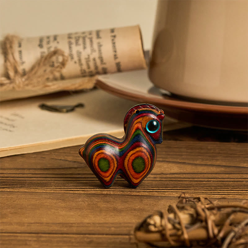 Buddha Stones Year Of The Horse Carved Tang Horse Rainbow Eucalyptus Creativity Desk Decoration - image 1