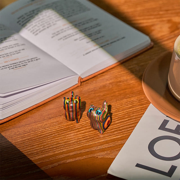 Buddha Stones Carved Cute Kitten Rainbow Eucalyptus Reduce Stress Decoration - image 14