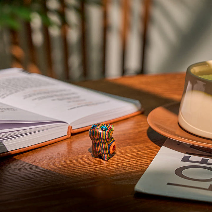 Buddha Stones Carved Cute Kitten Rainbow Eucalyptus Reduce Stress Decoration - image 3