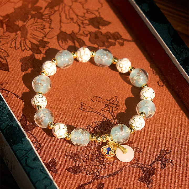 Buddha Stones Blue Liuli Glass Blessings Bracelet - image 2