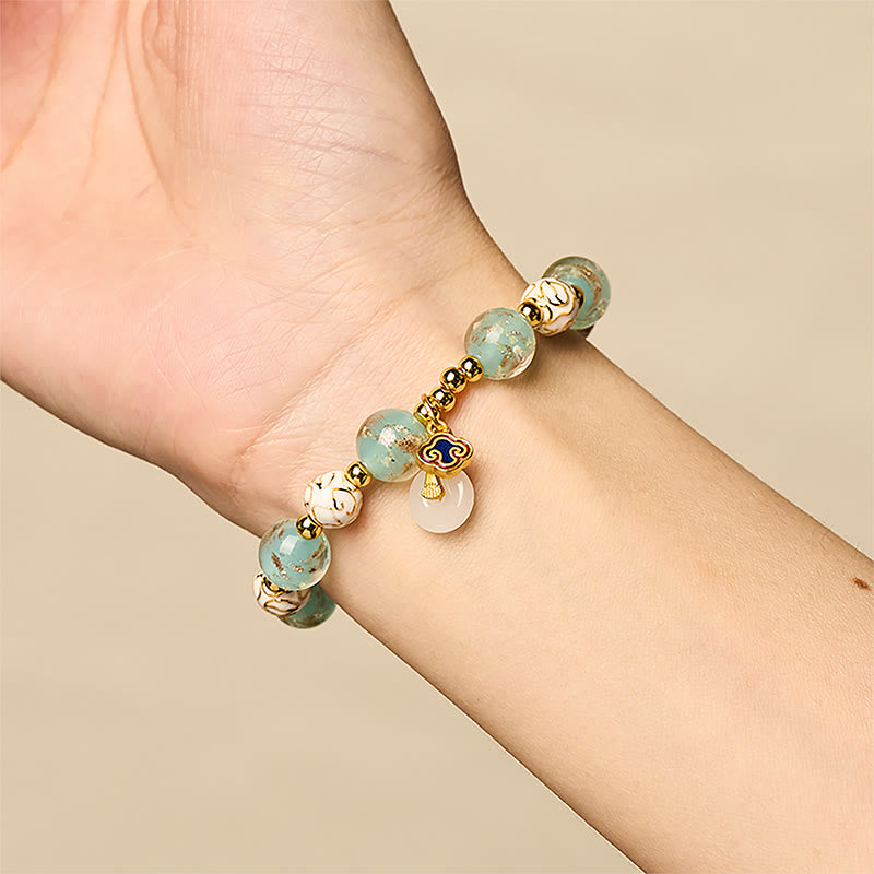 Buddha Stones Blue Liuli Glass Blessings Bracelet - image 4